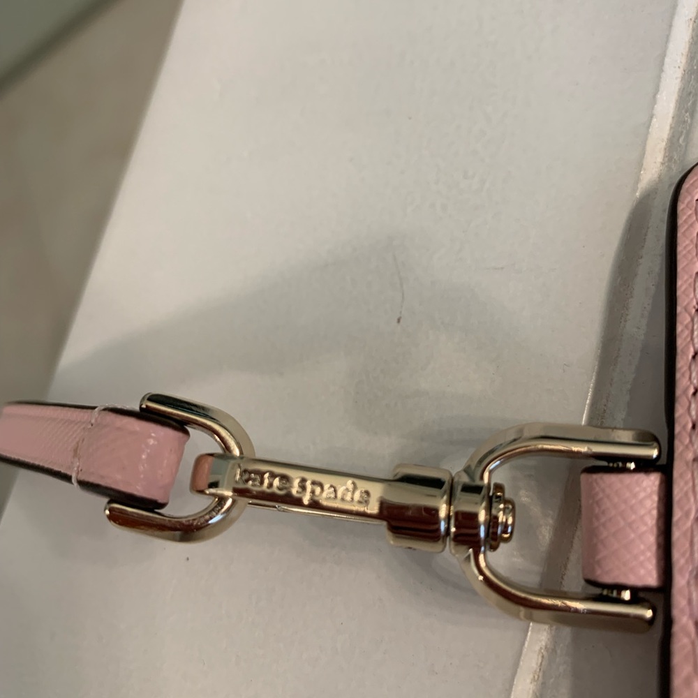 Kate Spade Staci Lanyard in Saffiano Leather color Chalk Pink (Baby Pink). NWT - Picture 3 of 14